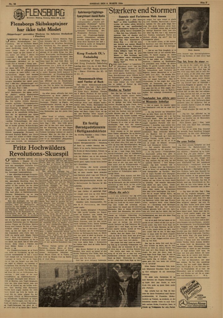 Flensborg Avis 8 marts 1950 Georg Palmkvist Knudsen bliver udnævnt til kateket.